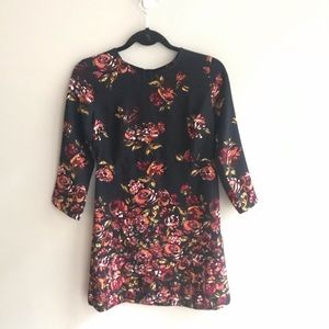 Abercrombie Black Dress with Floral Print Sz XS